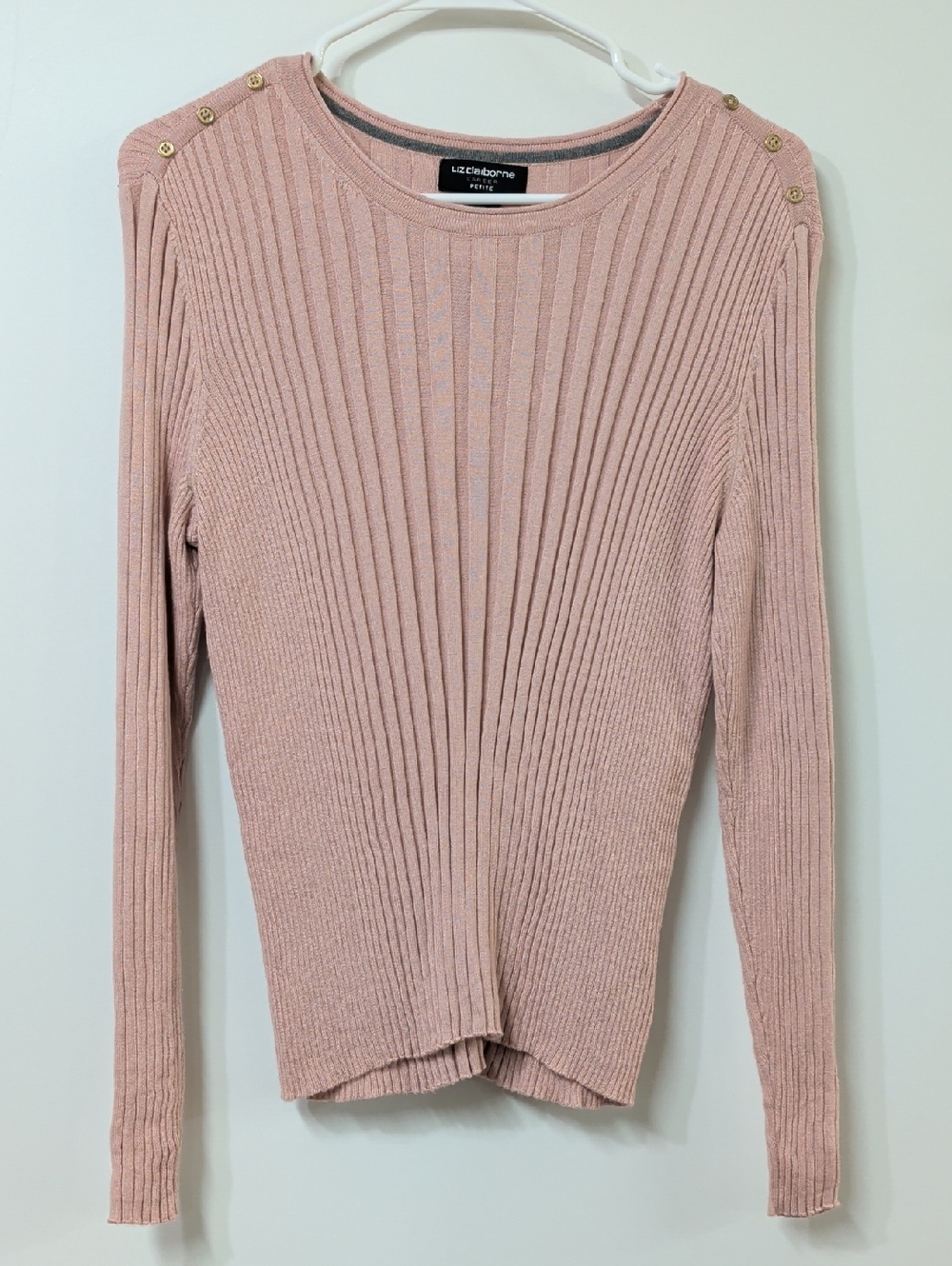 Liz Claiborne Dusty Rose Knit Sweater Petite Large
